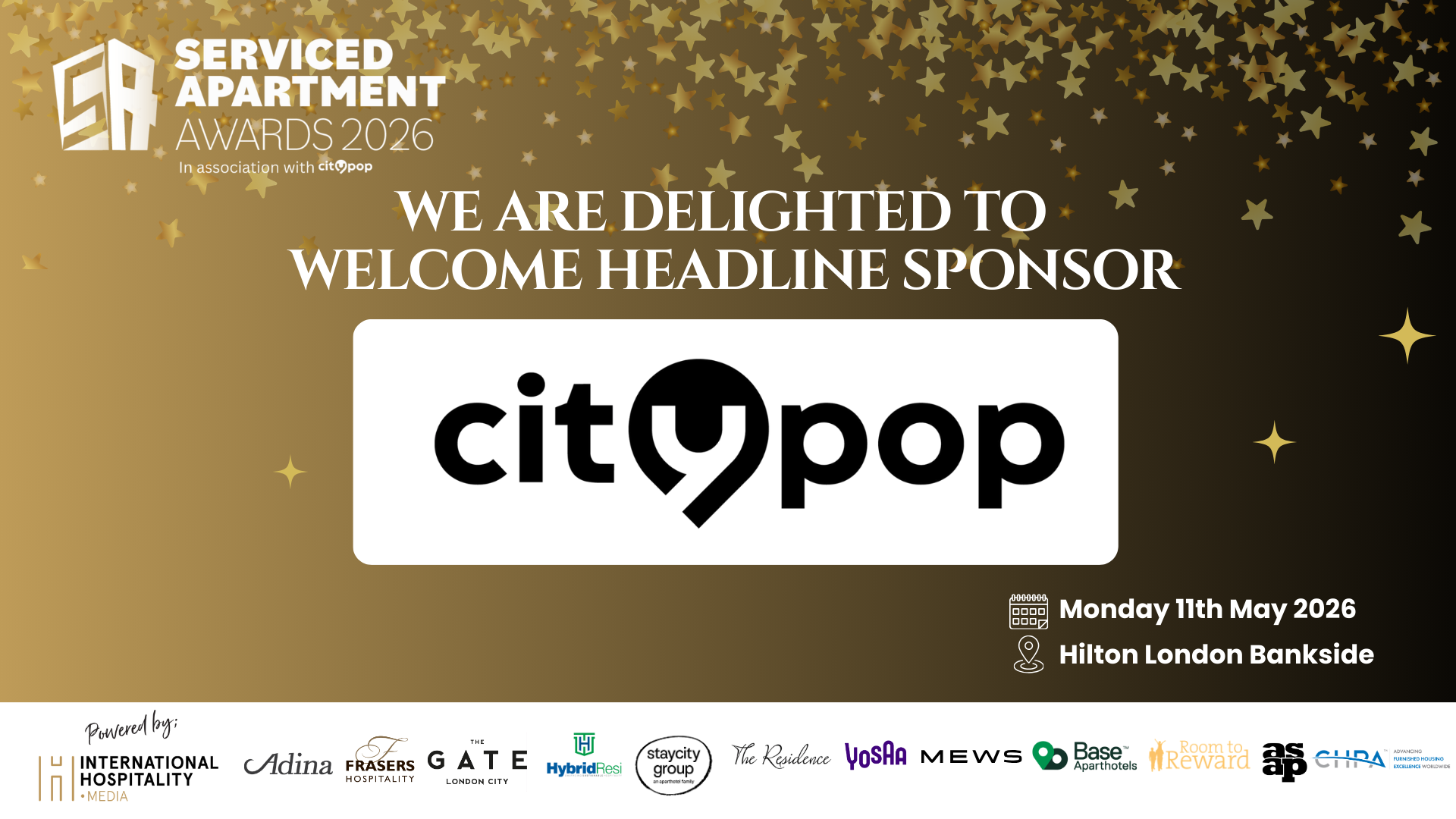 City Pop joins Serviced Apartment Awards as headline sponsor