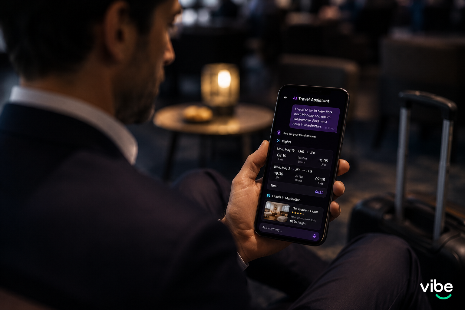 Vibe enables corporate travel booking through generative AI platforms